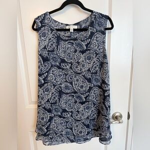 Christina B Blue and White Paisley Blouse